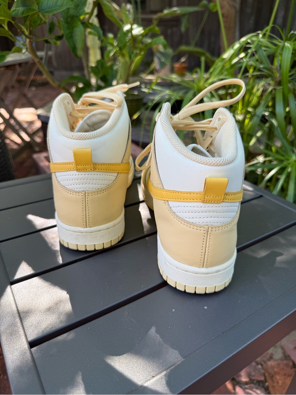 Nike High-Top Sneakers in Cream and Yellow - Picture 5 of 7
